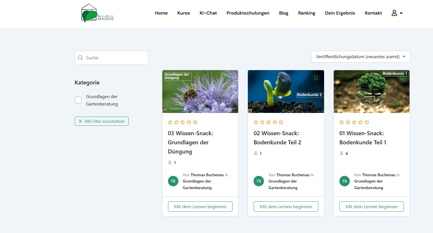 Screen E-Learning Grueneklasse