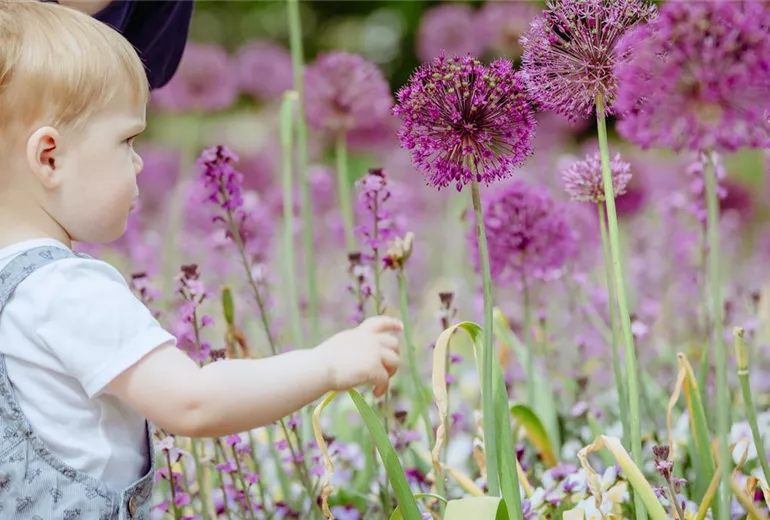 Kleiner Junge im Garten